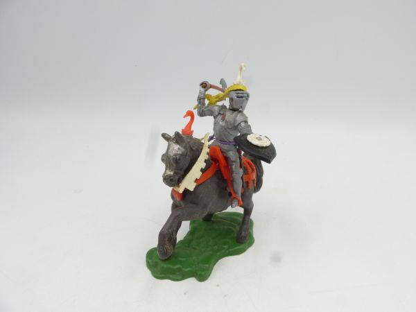 Britains Swoppets Knight on horseback with battleaxe + shield