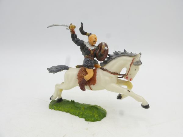 Elastolin 4 cm Hunne mit Schwert, Nr. 8758 - tolles Pferd