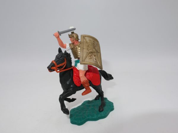 Timpo Toys Roman on horseback, white with sword + shield - shield loops ok