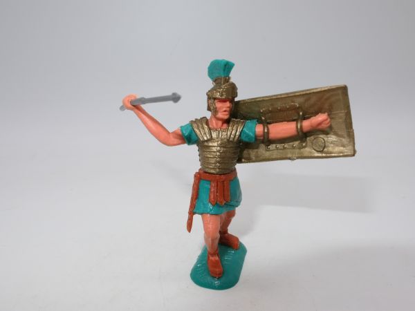 Timpo Toys Römer stehend (grün) mit Pilum + Schild - Schildschlaufen ok