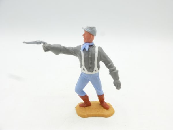 Timpo Toys Confederate Army soldier 2nd version, soldier firing pistol