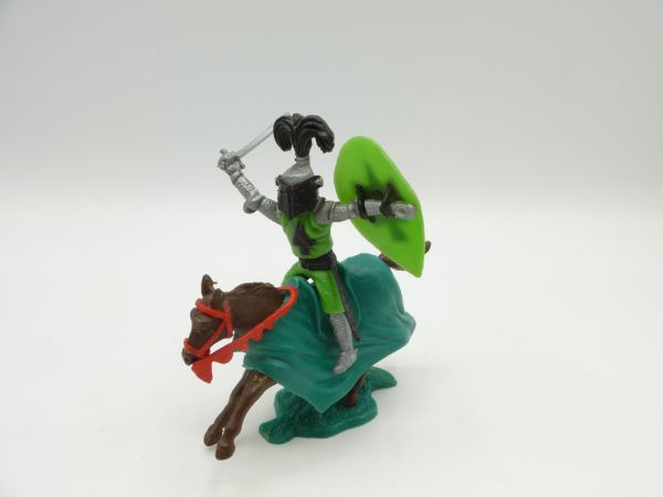 Timpo Toys Visierritter neongrün/schwarz zu Pferd mit Schwert