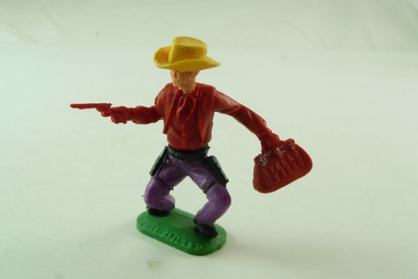 Timpo Toys Cowboy 1st version (big slip-on hat) with moneybag and pistol