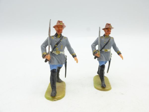 Elastolin 4 cm Südstaaten: 2 Offiziere im Marsch, Nr. 9180