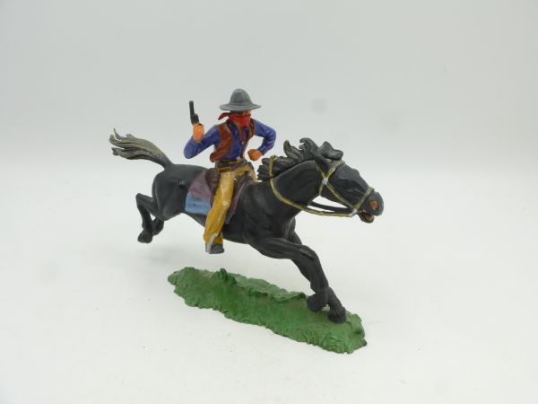 Elastolin 7 cm Bandit on horseback with pistol, No. 7001