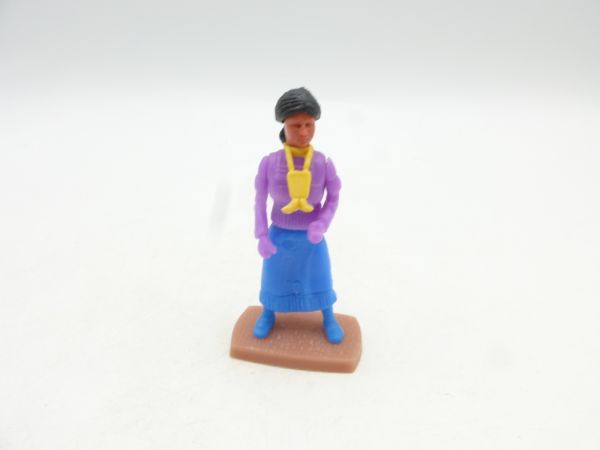 Plasty Indianerin stehend (Rock blau, Bluse flieder)