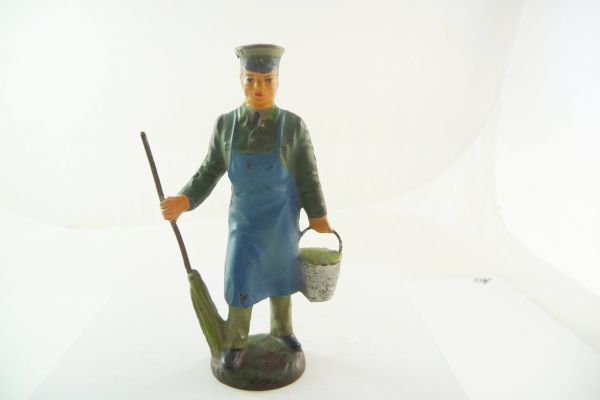 Lineol composition Zookeeper with bucket + broom, 9 cm - very good condition