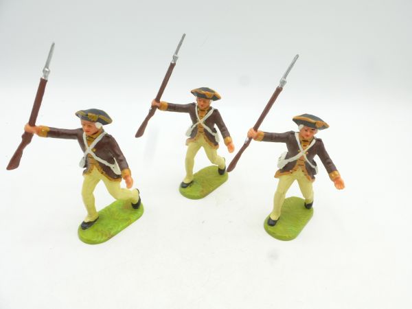 Elastolin 7 cm Regiment Washington: 3 soldiers advancing with rifle