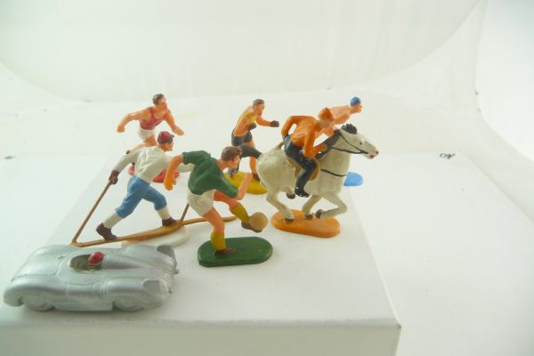 Elastolin 4 cm Kompletter Figurensatz aus Hausser Spiel "Der Sport Vagabund"