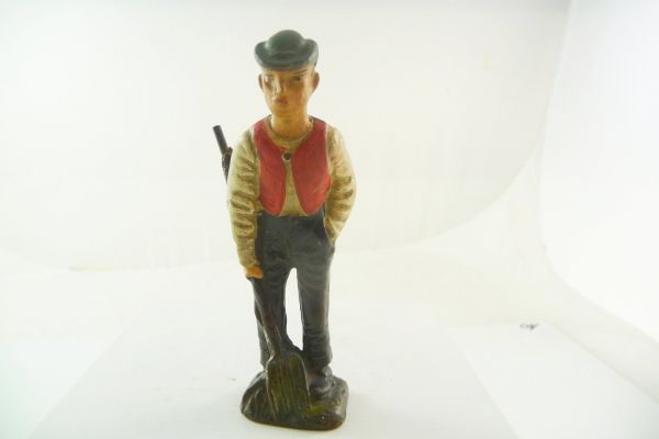 Lineol (compound) Farm labourer standing with pitchfork, 9 cm - nice rare figure