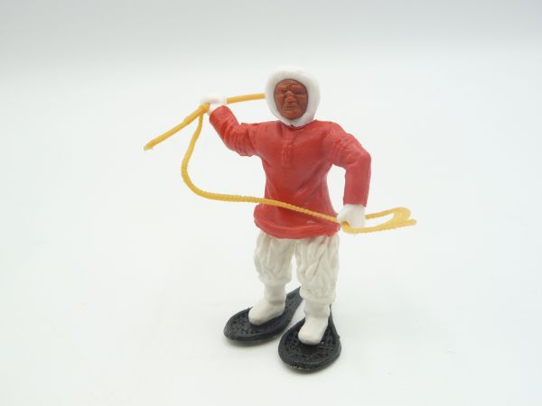 Timpo Toys Eskimo mit Harpune, rot, Beine weiß