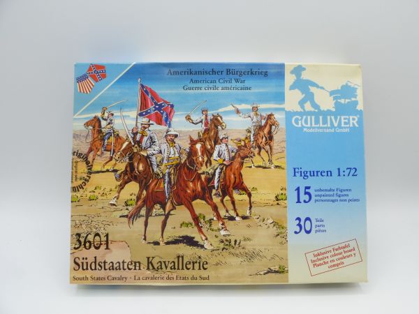 Gulliver 1:72 Gulliver, Südstaatenkavallerie, Nr. 3601 - OVP, Teile am Guss