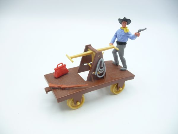 Timpo Toys Draisine mit Cowboy - Top-Zustand