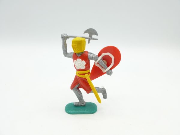 Timpo Toys Medieval knight red/yellow/white, running with battle axe