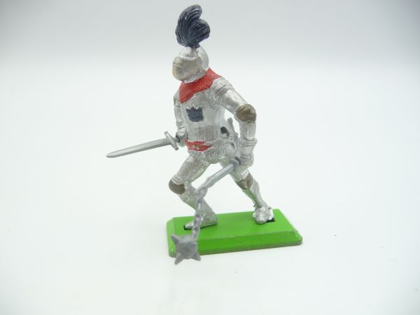 Britains Deetail Knight standing with sword + flail in front of his body