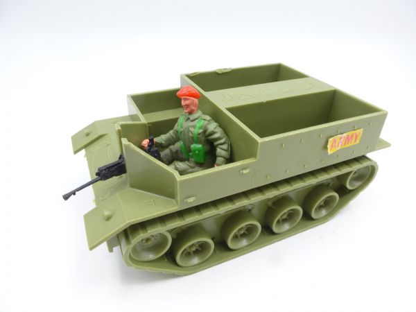 Timpo Toys Panzer mit 1 Englischen Soldaten - bespielt, nicht komplett