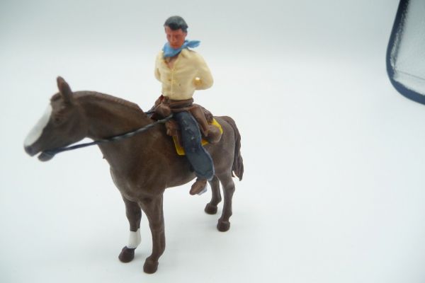 Britains Swoppets Cowboy riding, hands tied behind his back
