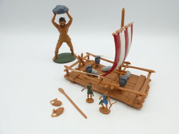 Atlantic 1:72 Boat with sails, attacked by Cyclops, incl. figures, oars + accessories