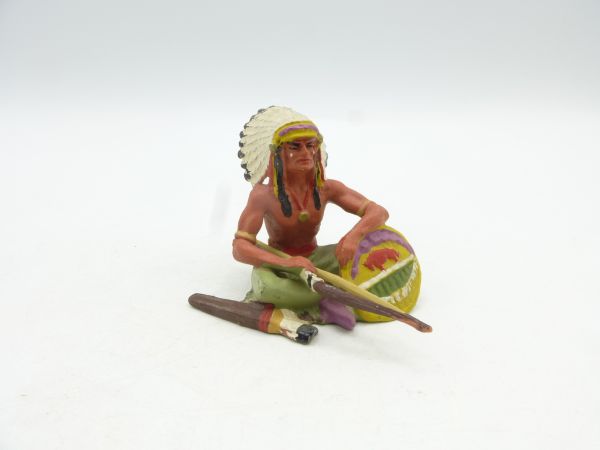 Elastolin 7 cm Chief sitting with bow, No. 6839, painting 2b