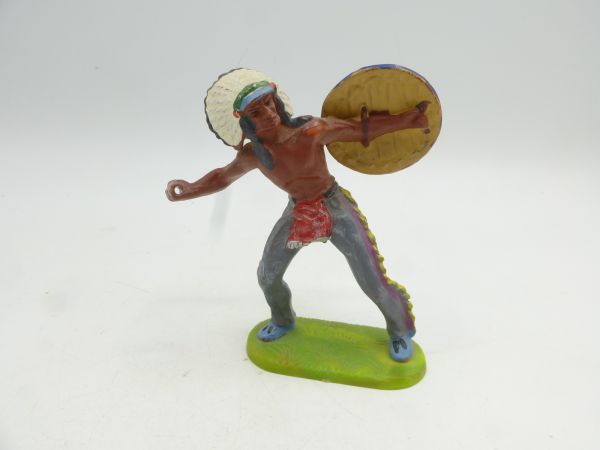 Elastolin 7 cm (beschädigt) Indianer Speer werfend - ohne Waffe