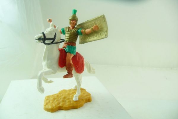 Timpo Toys Römer reitend (grün) mit Kurzschwert - Schildschlaufen ok