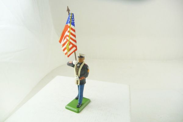 Britains US Marine Corps, flag bearer - very good condition