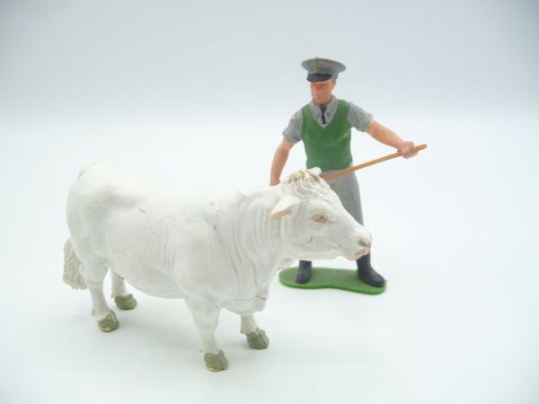 Britains Animal keeper with broom - in rare 7 cm size