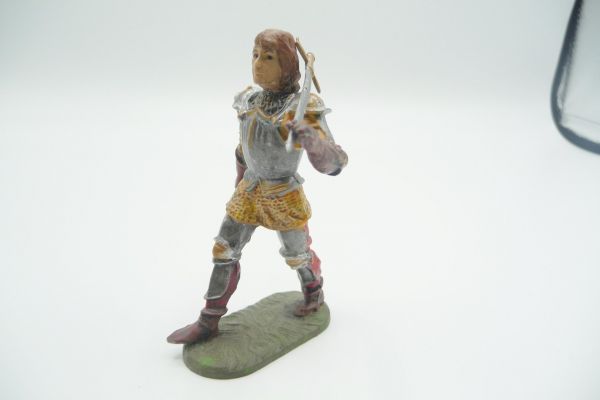 Modification 7 cm Knight walking, sword shouldered - beautiful painting
