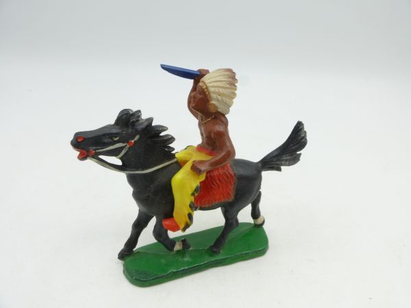 Indian riding, thrusting with knife - great colour combination