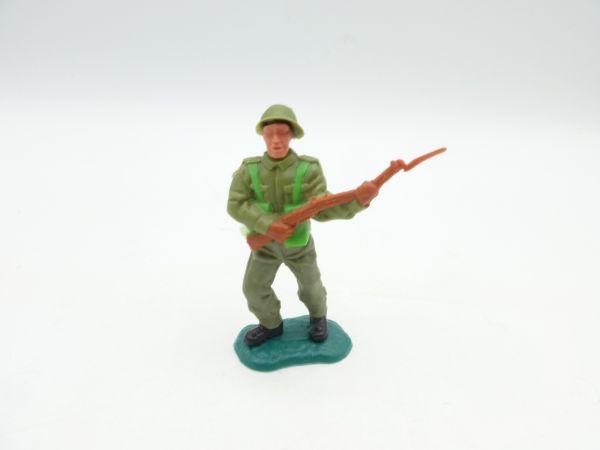 Timpo Toys Englishman standing, rifle in front of his body, steel helmet