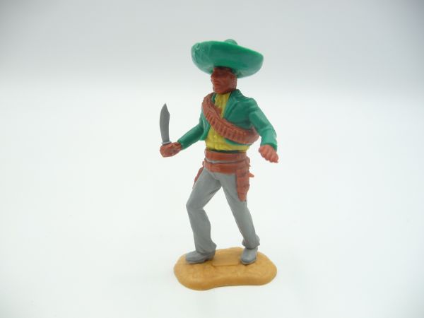 Timpo Toys Mexikaner stehend, grün/gelb, brauner Gurt mit Messer