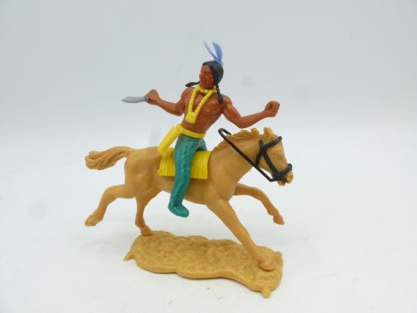 Timpo Toys Indianer 3. Version reitend mit Messer