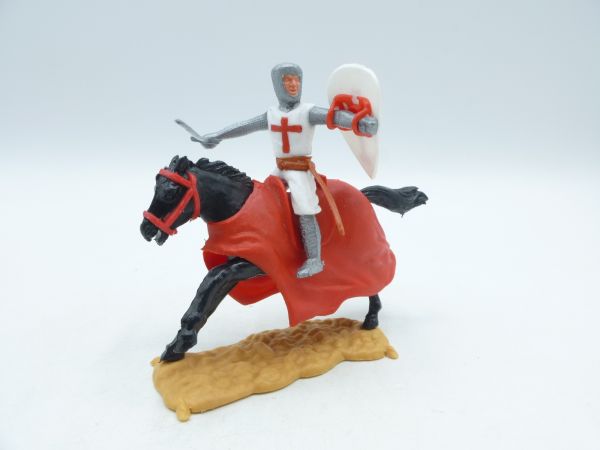 Timpo Toys Crusader 2nd version on horseback with sword + shield