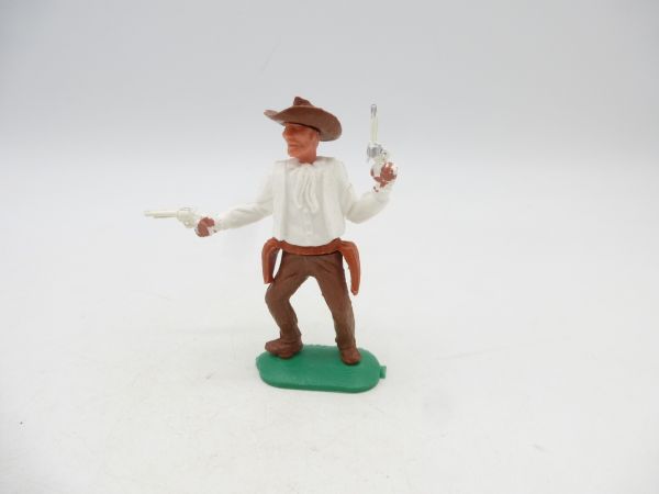 Timpo Toys Cowboy 1. Version, weiß, 2 Pistolen wild schießend