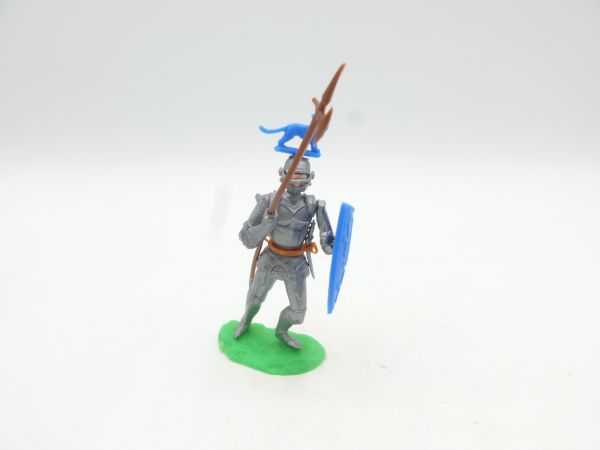 Elastolin 5,4 cm Knight standing with spear + additional weapon