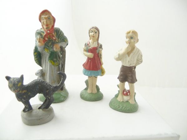 Leyla Hexe mit Hänsel, Gretel und Katze - Farbabrieb