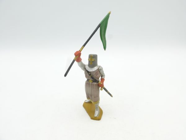 Starlux Ritter stehend, Fahne hochhaltend - frühe Figur