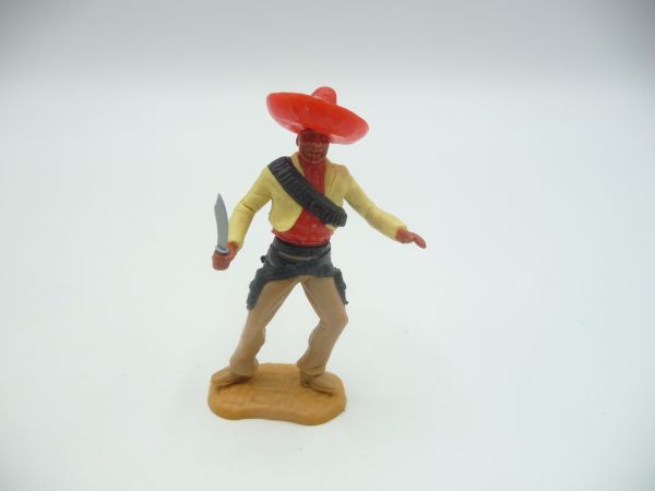 Timpo Toys Mexikaner stehend, hellgelb/rot, schwarzer Gurt, mit Messer