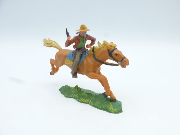 Elastolin 4 cm Bandit zu Pferd mit Pistole, Nr. 7001