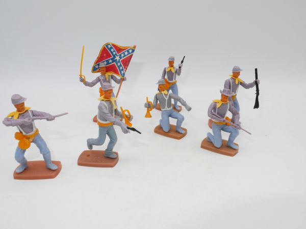 Plasty Set of Southerners on foot (7 figures)