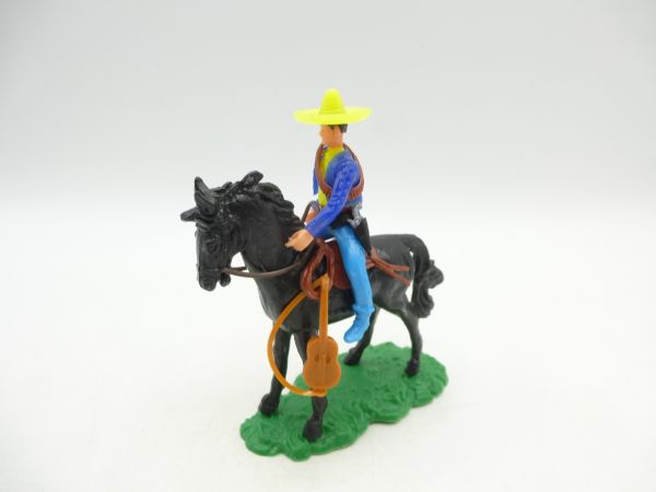 Elastolin 5,4 cm Mexican on horseback with guitar + pistol (2 weapons)