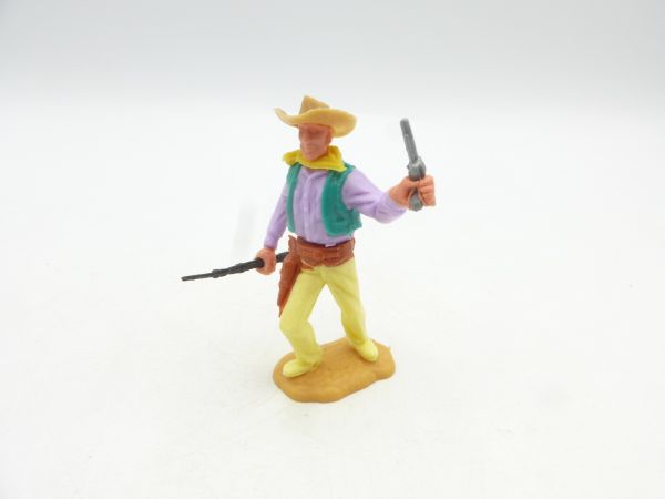 Timpo Toys Cowboy stehend mit Pistole + Gewehr - seltene Haltung