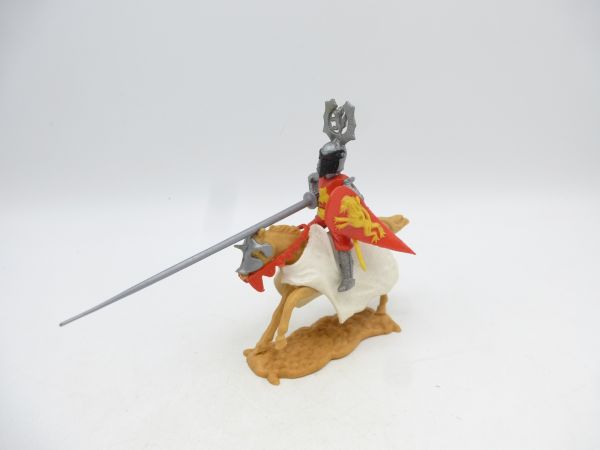 Timpo Toys Visor knight / Tournament knight riding, red/yellow, silver lance