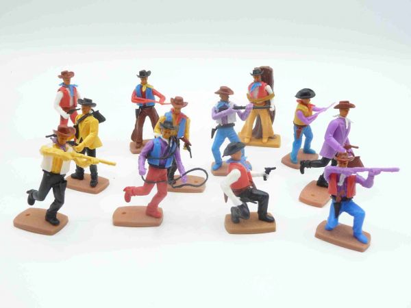 Plasty Nice set of Cowboys (12 figures) incl. gentlemen