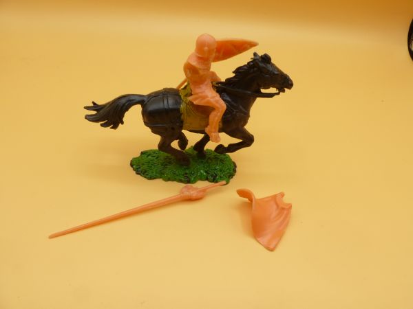 Elastolin 7 cm (Rohling) Lancer on horseback - horse partly painted