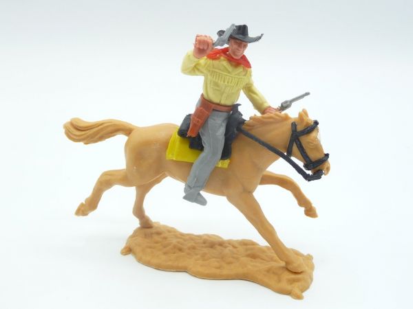 Timpo Toys Cowboy 2. Version reitend, 2 Pistolen wild schießend