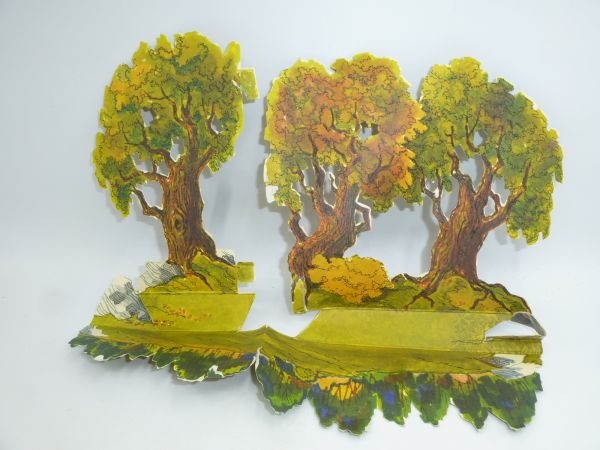 Timpo Toys Paper stand background deciduous trees for 5,4 cm figures