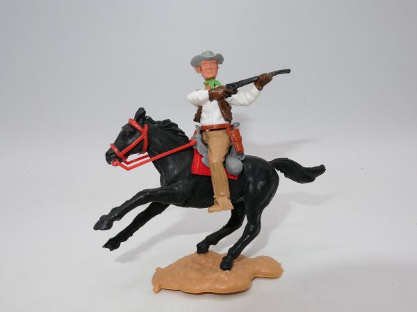 Timpo Toys Cowboy on horseback, shooting rifle