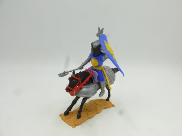 Timpo Toys Visor knight riding, medium blue/yellow - shield loops ok