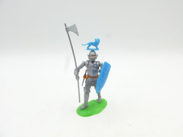 Elastolin 5,4 cm Knight standing with long battle-axe + additional weapon